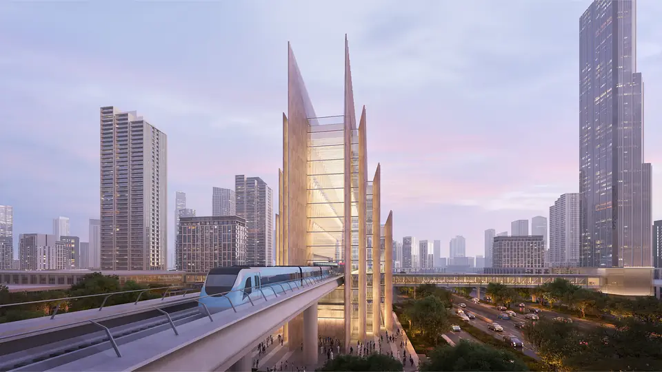 Emaar Properties metro station on the Blue Line — render (Emaar)
